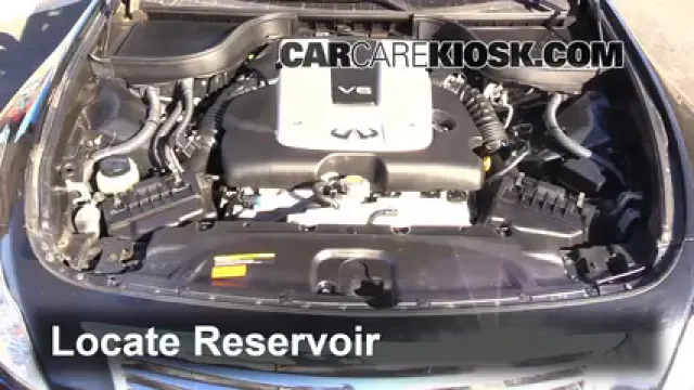 2012 Infiniti G25 X 2.5L V6 Liquide essuie-glace Ajouter du liquide